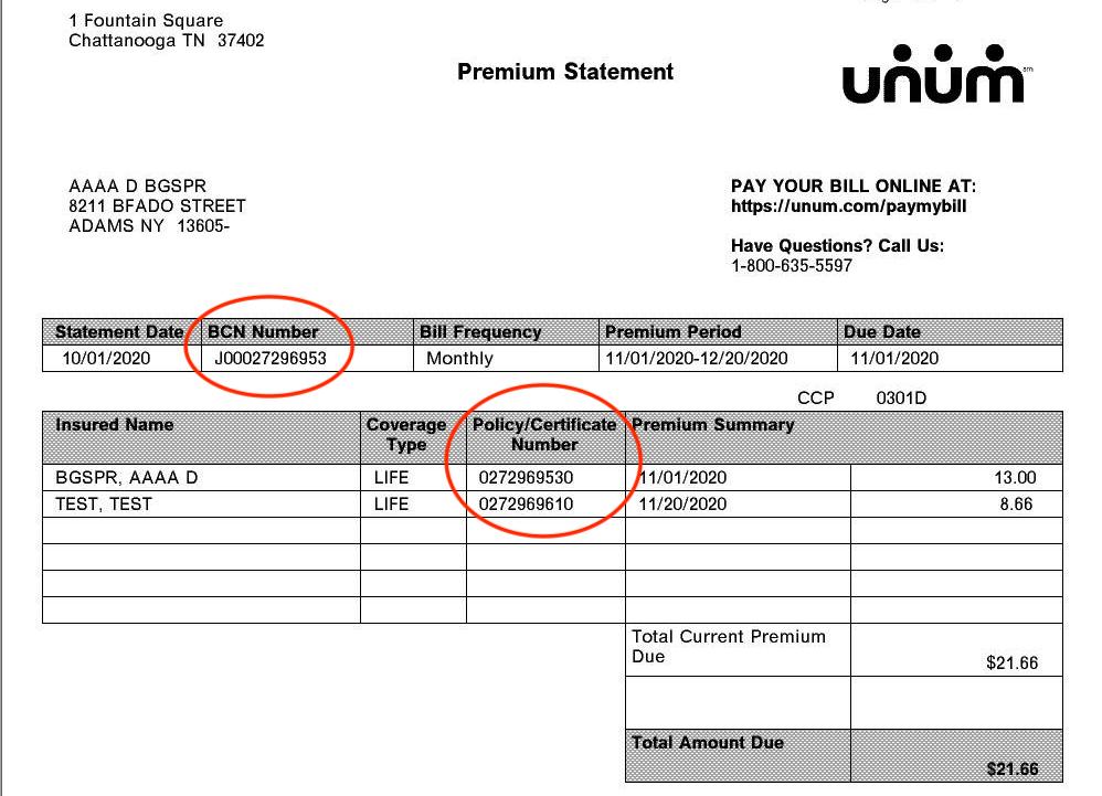 unum bill pay